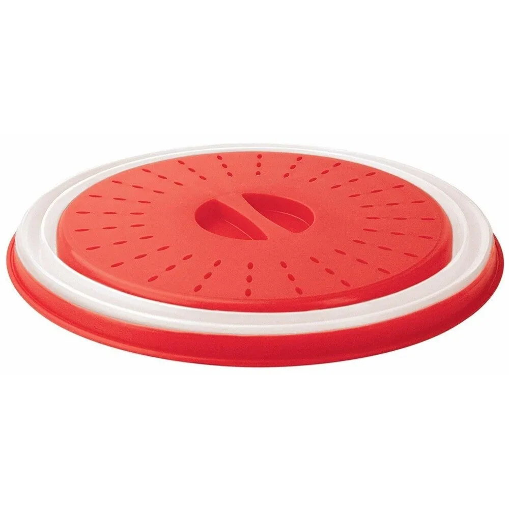 Tovolo Red Collapsible Microwave Food Cover  Vented  Easy Grip  10.5